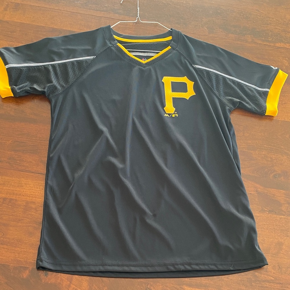 Majestic Black and Gold Kids Pittsburgh Pirates Jersey - Boys Large
